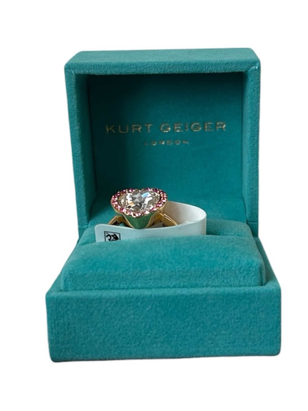 Kurt Geiger London Heart Halo Cocktail Ring NWT Size 8 - Picture 2 of 3